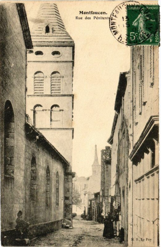 Carte postale ancienne Montfaucon - Rue des Penitents