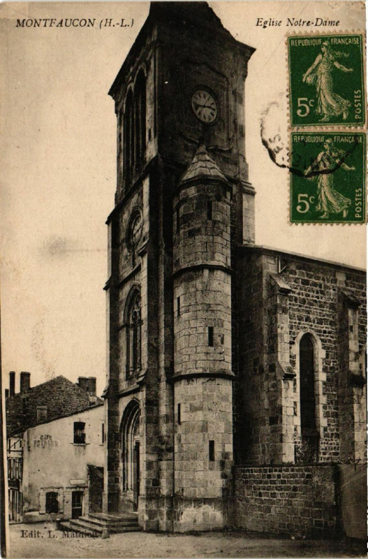 Carte postale ancienne Montfaucon (H.-L.) - Eglise Notre-Dame