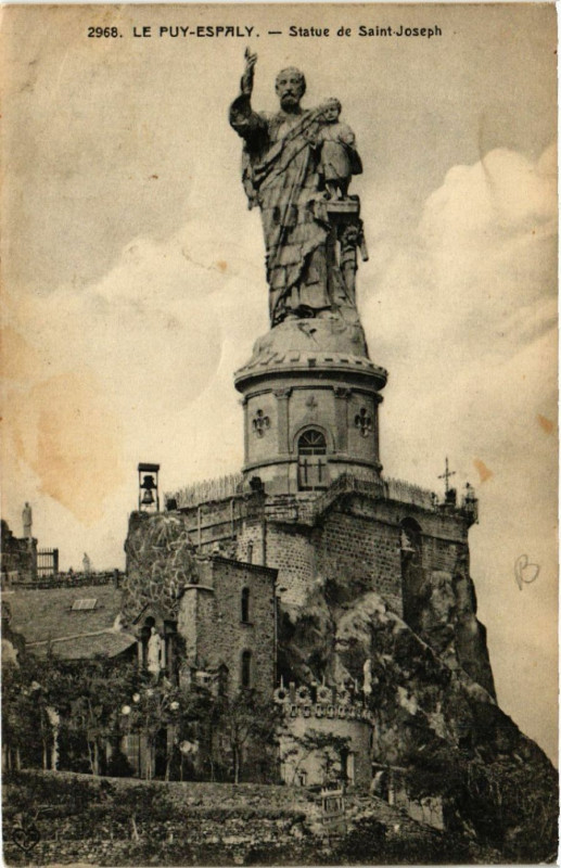 Carte postale ancienne Le Puy-Espaly - Statue de Saint-Joseph