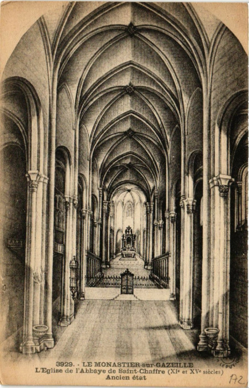 Carte postale ancienne Le Monastier-sur-Gazeille - L'Eglise de l'Abbaye de St-Chaffre au Monastier-sur-Gazeille