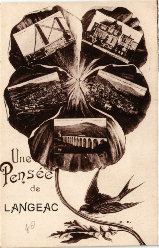 Carte postale ancienne Une Pensée de Langeac à Langeac