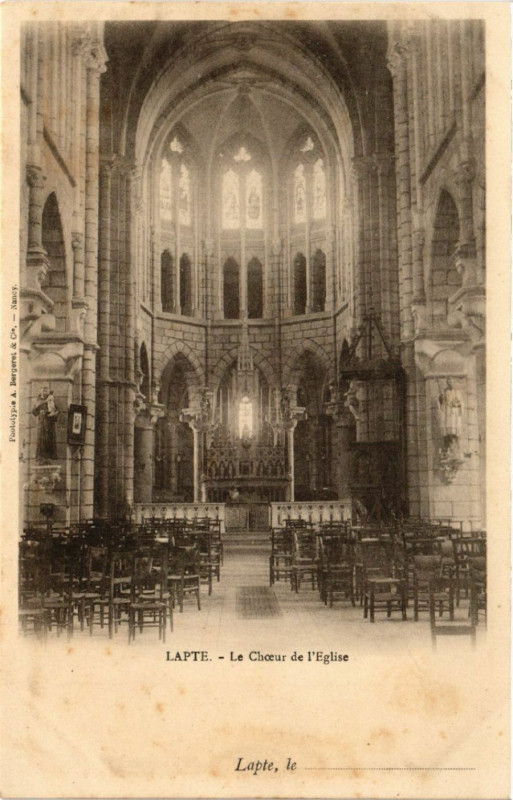 Carte postale ancienne Lapte - Le Choeur de l'Eglise à Lapte