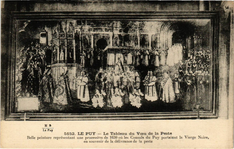 Carte postale ancienne Le Puy-en-Velay - Le Tableau du Voeu de la Peste au Puy-en-Velay