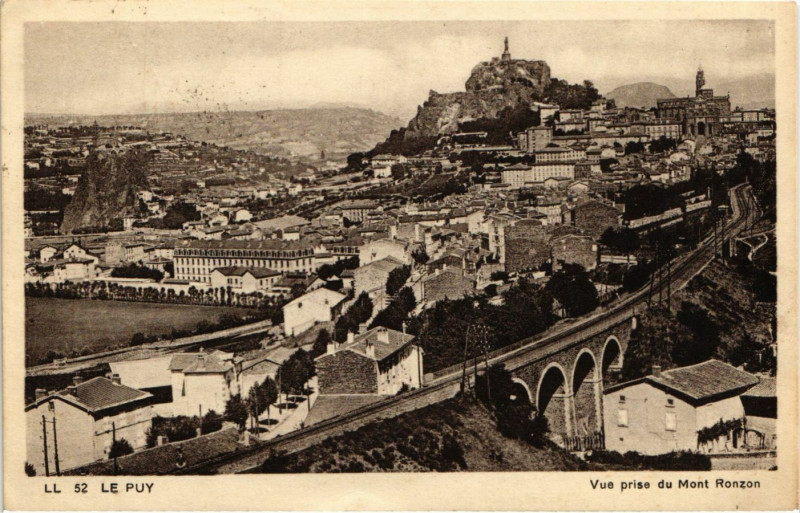 Carte postale ancienne Le Puy - Vue prise du Mont Ronzon