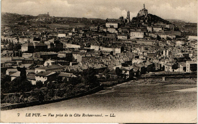 Carte postale ancienne Le Puy - Vue prise de la Cote Rochearnaud
