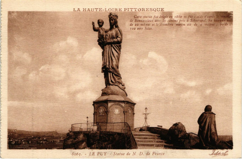 Carte postale ancienne Le Puy - Statue de N. D. de France