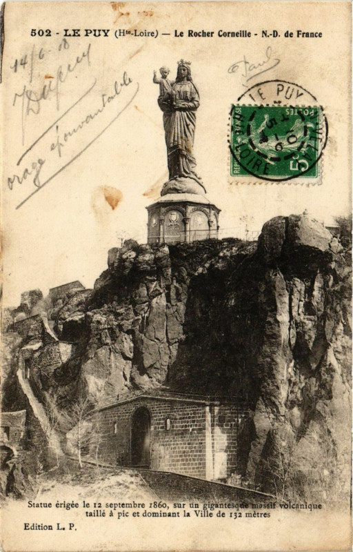 Carte postale ancienne Le Puy - Le Rocher Corneille