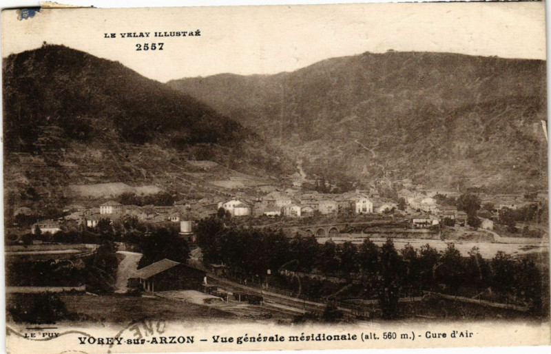 Carte postale ancienne Vorey-sur-Arzon - Vue générale meridionale - Cure d'air à Vorey
