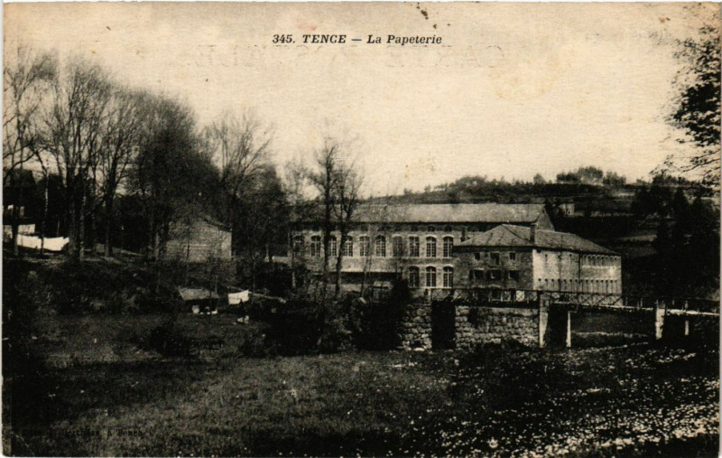 Carte postale ancienne -Tence - La Papeterie à Tence