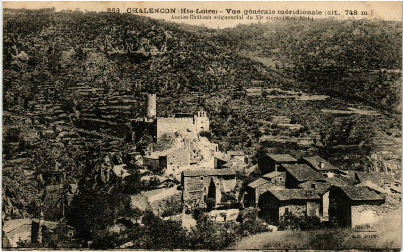 Carte postale ancienne Chalencon - Vue générale meridionale