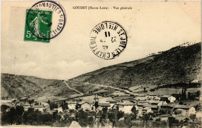 Carte postale ancienne Goudet - Vue générale à Goudet