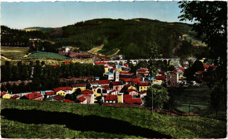 Carte postale ancienne Dunieres - Vue générale à Dunières
