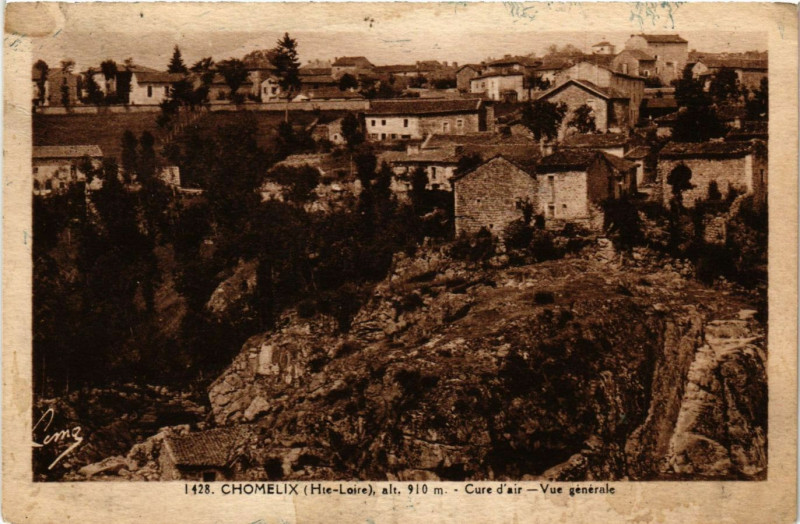 Carte postale ancienne Chomelix - Cure d'air - Vue générale à Chomelix