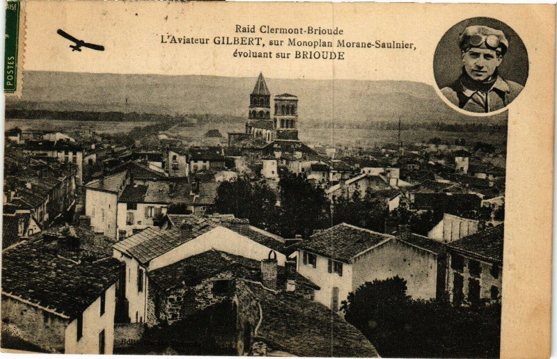 Carte postale ancienne L'Aviateur Gilbert Sur Monoplan Morane Saulnier
