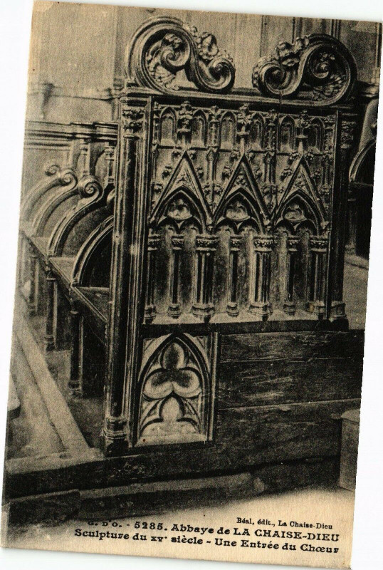 Carte postale ancienne Abbaye de la Chaise-Dieu Sculpture du Xv siecle - Une Entrée du à La Chaise-Dieu