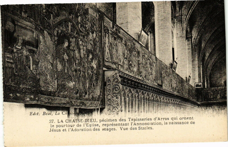 Carte postale ancienne La Chaise-Dieu - pecimen des Tapisseries d'Arras qui ornent le à La Chaise-Dieu