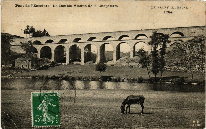 Carte postale ancienne Pont de l'Enceinte - Le Double Viaduc de la Chapelette