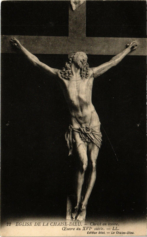 Carte postale ancienne Eglise de La Chaise-Dieu - Christ en ivoire-Ceuvre du Xvi.siecle à La Chaise-Dieu