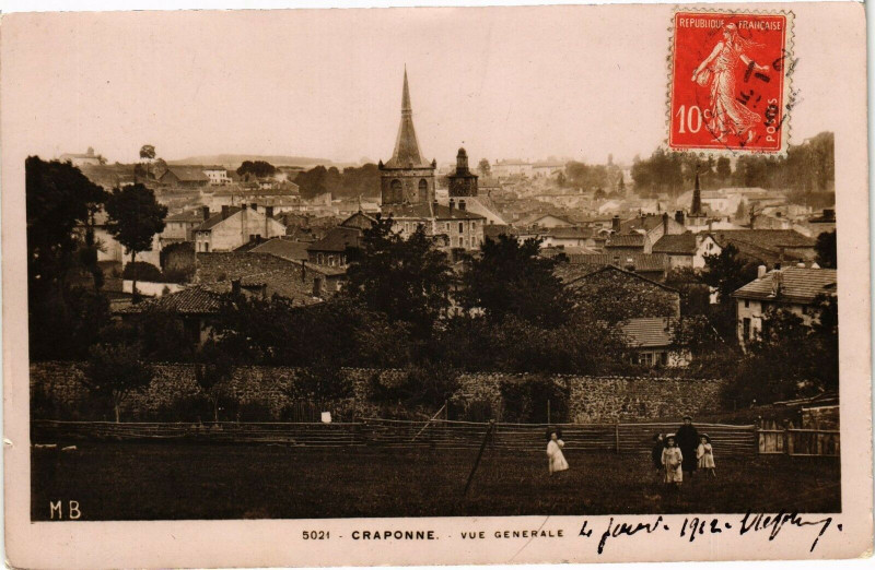 Carte postale ancienne Craponne - Vue générale