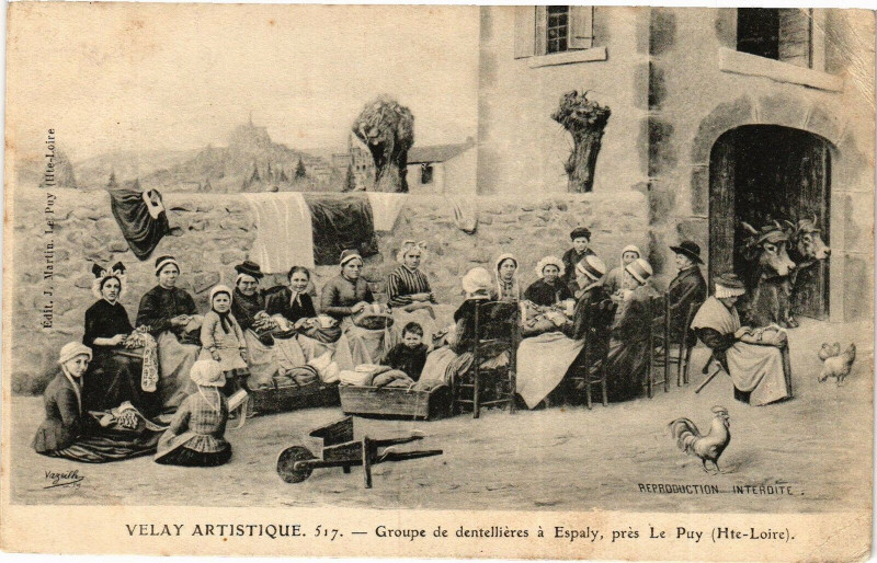 Carte postale ancienne Velay Artistique - Groupe de denteillieres a Espaly Pres Le Puy