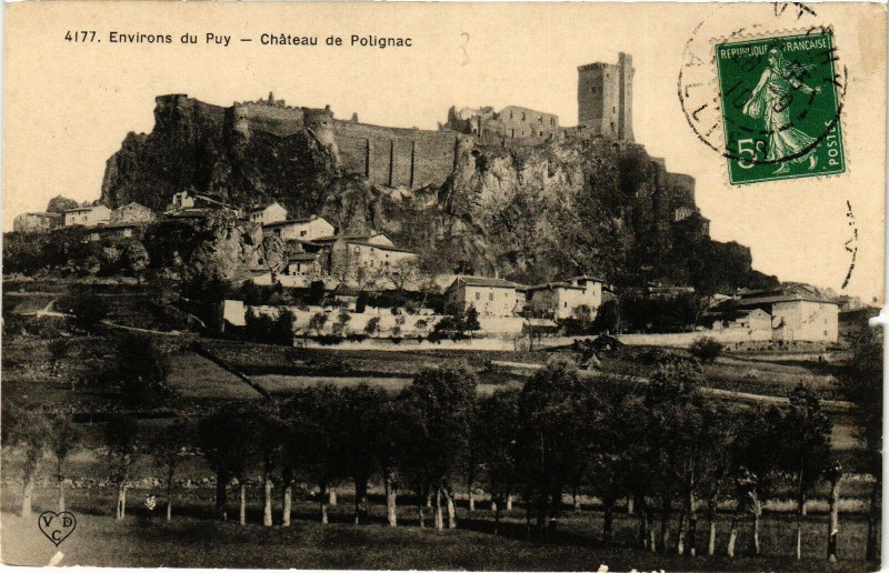 Carte postale ancienne Env. du Puy - Chateau de Polignac à Polignac