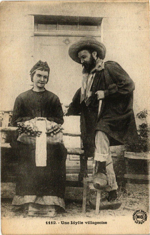 Carte postale ancienne Une Idylle villageoise