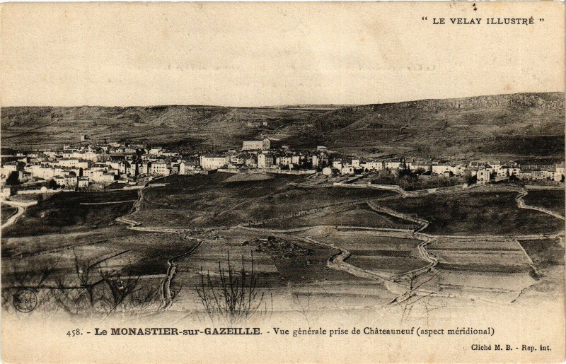 Carte postale ancienne Le Monastier-sur-Gazeille-Vue générale prise de Chateanneuf au Monastier-sur-Gazeille