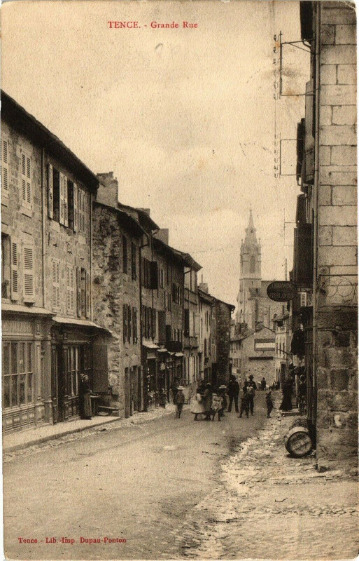 Carte postale ancienne -Tence - Grande Rue à Tence