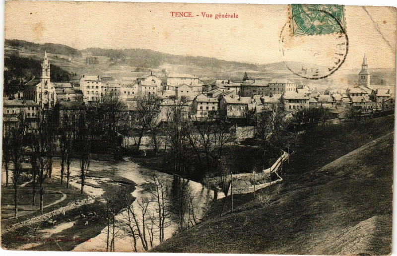 Carte postale ancienne -Tence - Vue générale à Tence