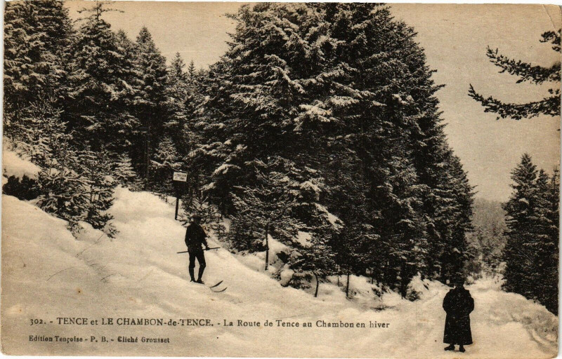 Carte postale ancienne -Tence et Le Chambon-de-Tence La Route de-Tence an CHAMBONron en... à Tence