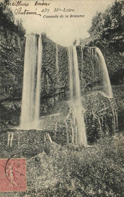 Carte postale ancienne Hte-Loire Cascade la Beaume