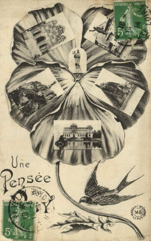 Carte postale ancienne Une Pensée La Puy