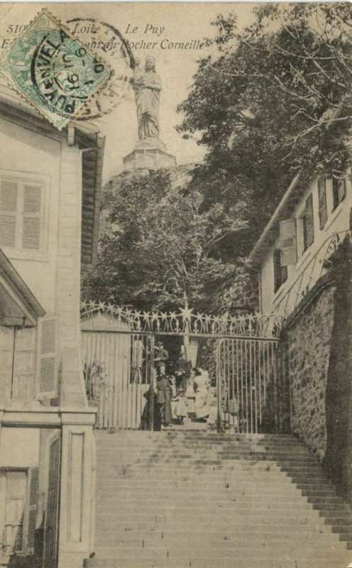 Carte postale ancienne Loire - Le Puy - Rocher Corneille