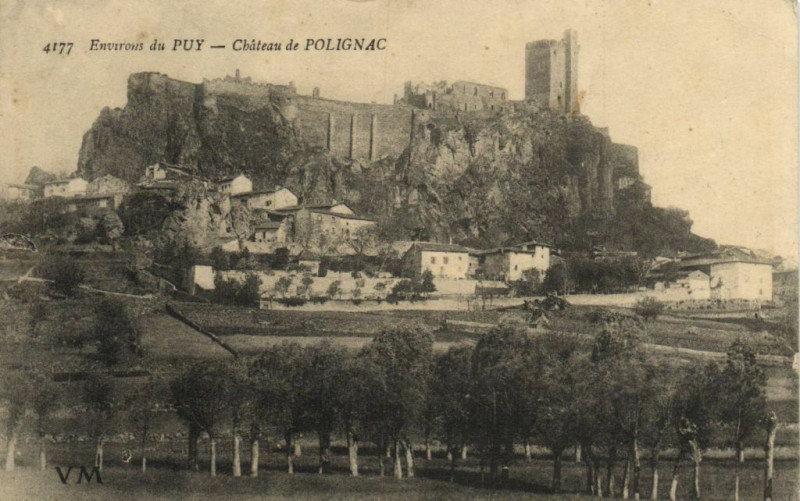 Carte postale ancienne Env. du Puy - Chateau de Polignac à Polignac