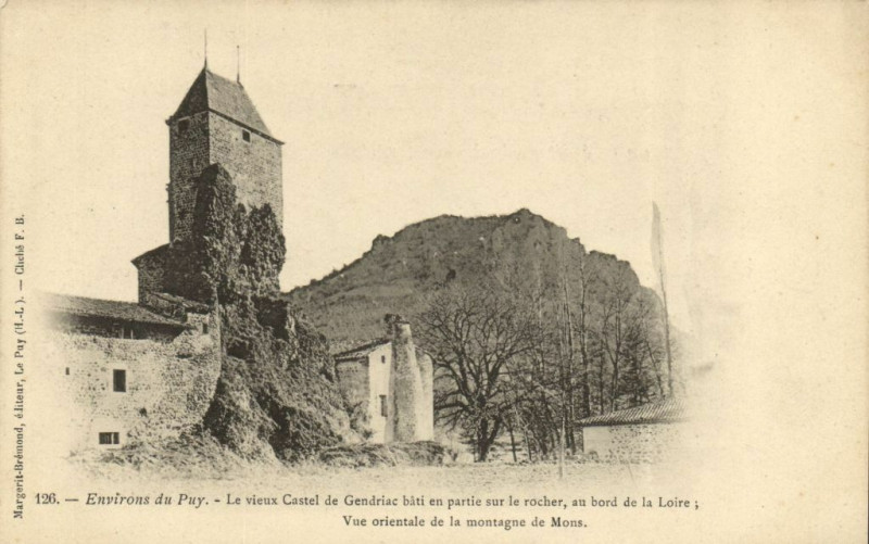 Carte postale ancienne Env. du Puy - La vieaux Castel de Gendric