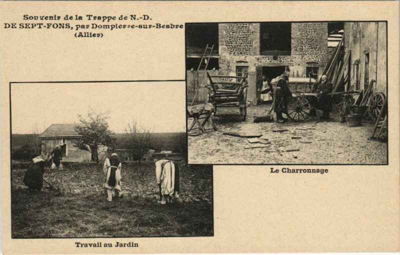 Carte postale ancienne Dompierre-Sur-Besbre - Travail au Jardin Le Charronnage à Dompierre-sur-Besbre