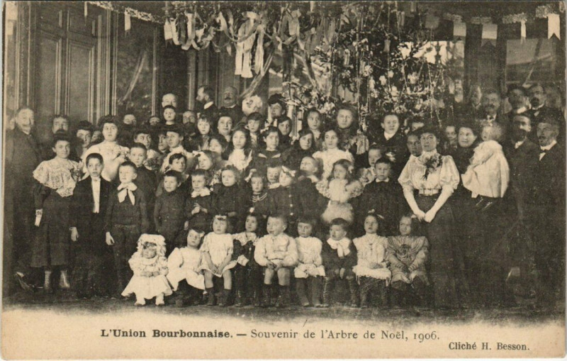 Carte postale ancienne Union Bourbonnaise - Souvenir de l'Arbre de Noel