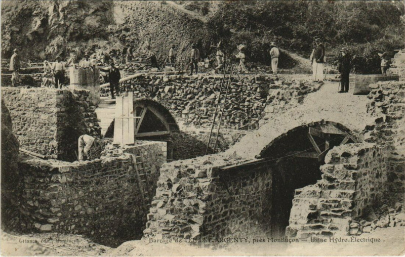 Carte postale ancienne Barrage de Teillet - Usine Hydro-Electrique