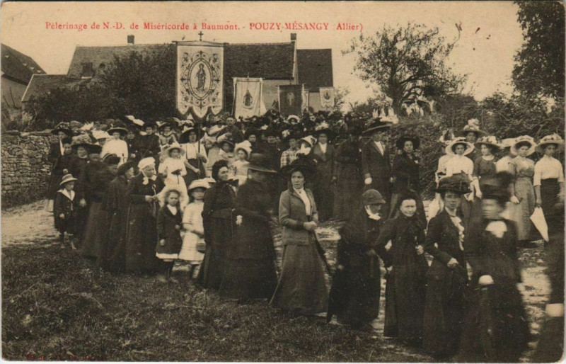 Carte postale ancienne Pouzy-Mesangy Péplérinage de N.-D. de Miséricorde a Bamont à Pouzy-Mésangy