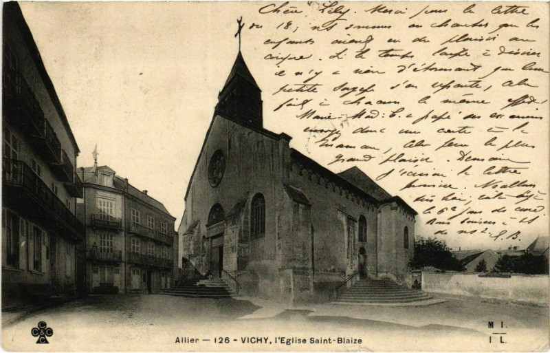 Carte postale ancienne Vichy l'Eglise St. Blaize à Vichy