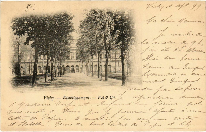 Carte postale ancienne Vichy Etablissement à Vichy
