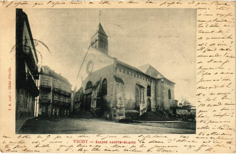 Carte postale ancienne Vichy Eglise St. Blaise à Vichy