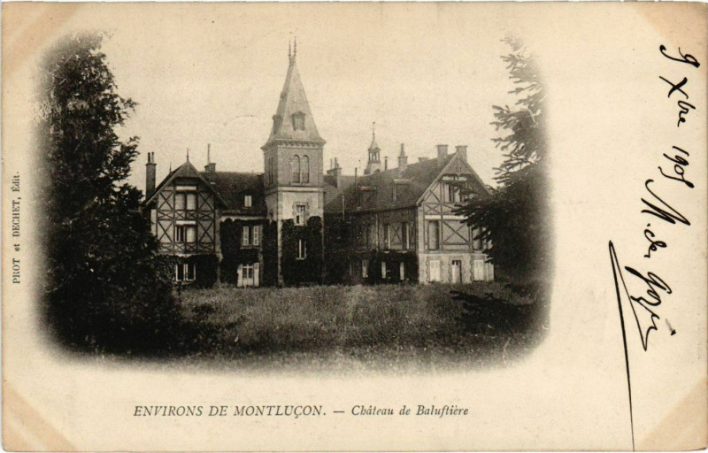 Carte postale ancienne Environs de Montlucon-Chateau de Baluftiére