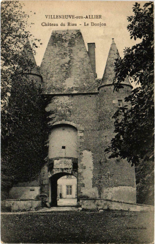 Carte postale ancienne Villeneuve sur Allier le Donjon au Donjon
