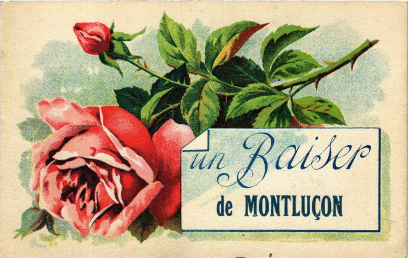 Carte postale ancienne Un baiser de Montlucon à Montluçon