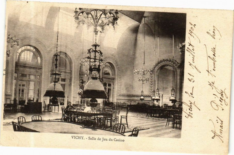 Carte postale ancienne Vichy Salle de Jeu du Casino à Vichy