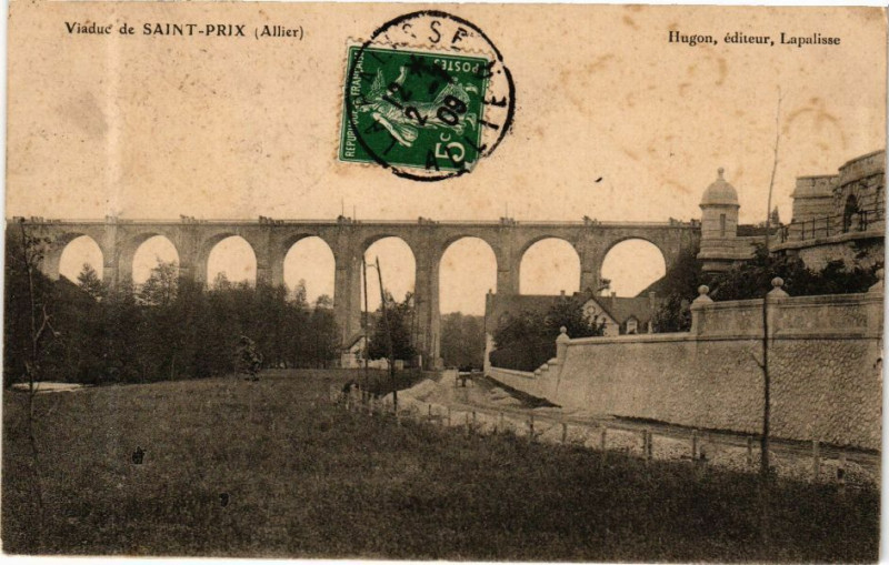 Carte postale ancienne Viaduc de Saint-Prix à Saint-Prix