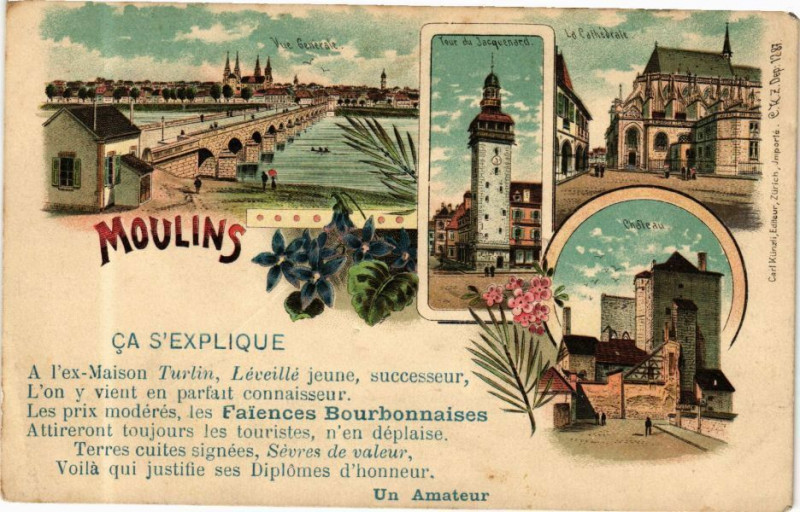 Carte postale ancienne Moulins à Moulins