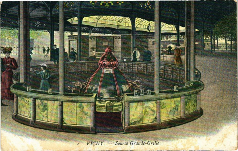 Carte postale ancienne Vichy Source Grande-Grille à Vichy