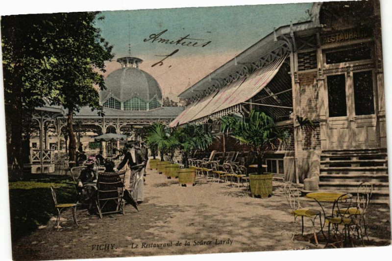 Carte postale ancienne Vichy Le Restaurant de la Source Lardy à Vichy